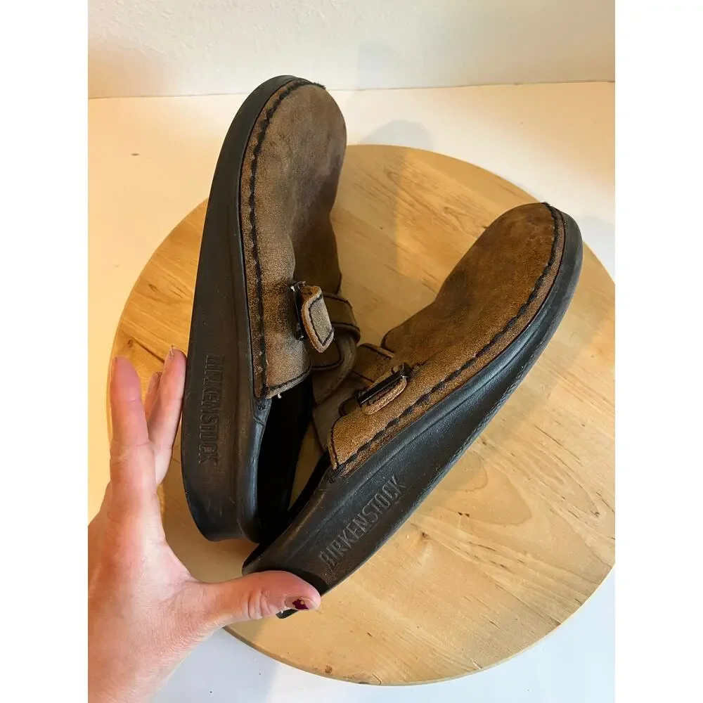 Brown Men's Size 10 Birkenstock Germany Made Genuine Leather Mule Shoe